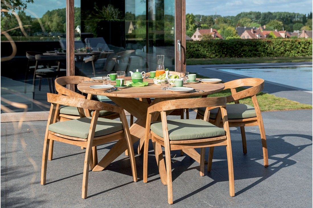 Table de Jardin minimaliste en Bois & Métal - Garigues