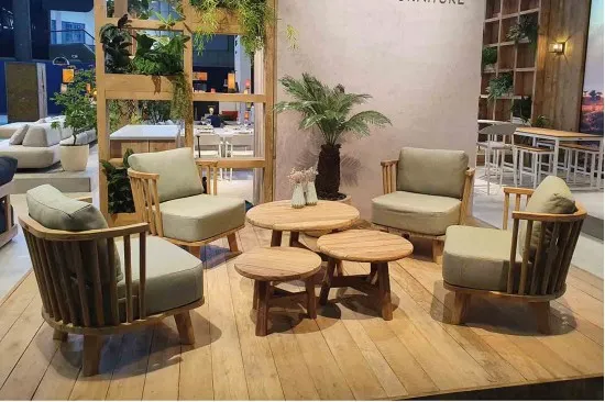 Fauteuil du salon de jardin Casa en teck recyclé 2