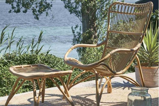 Fauteuil de jardin et repose pied Monet