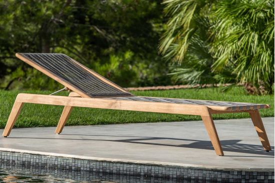 Bain de soleil en teck grade A, haut de gamme, Ritz 2