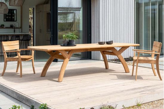 Table de jardin en teck haut de gamme, 240 ou 300 cm, Sorrento