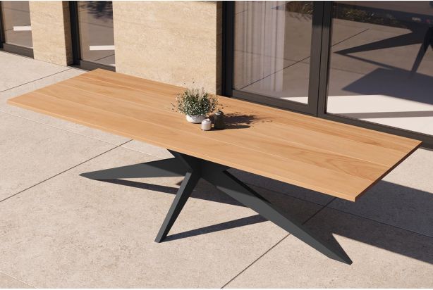 Table design 280 cm en teck grade A, haut de gamme, Yate